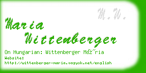 maria wittenberger business card
